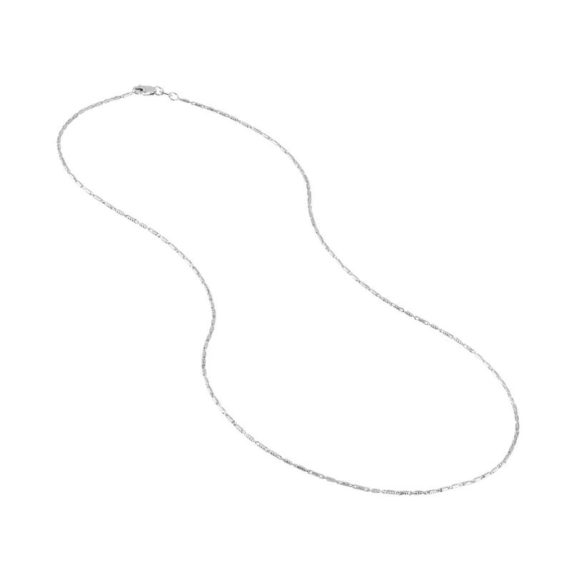 Curata 14k White Gold 1.05mm Lumacina Lobster Lock Closure - Length Options: 16 18 20 24