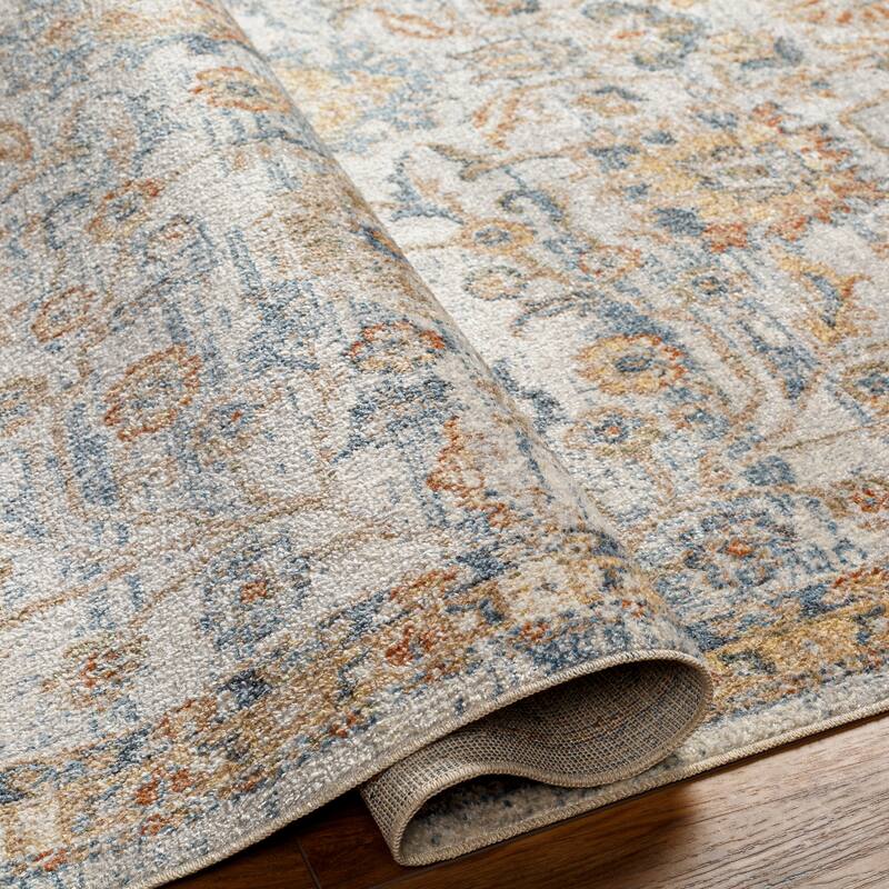 Livabliss Lillian Machine Washable Floral Transitional Area Rug
