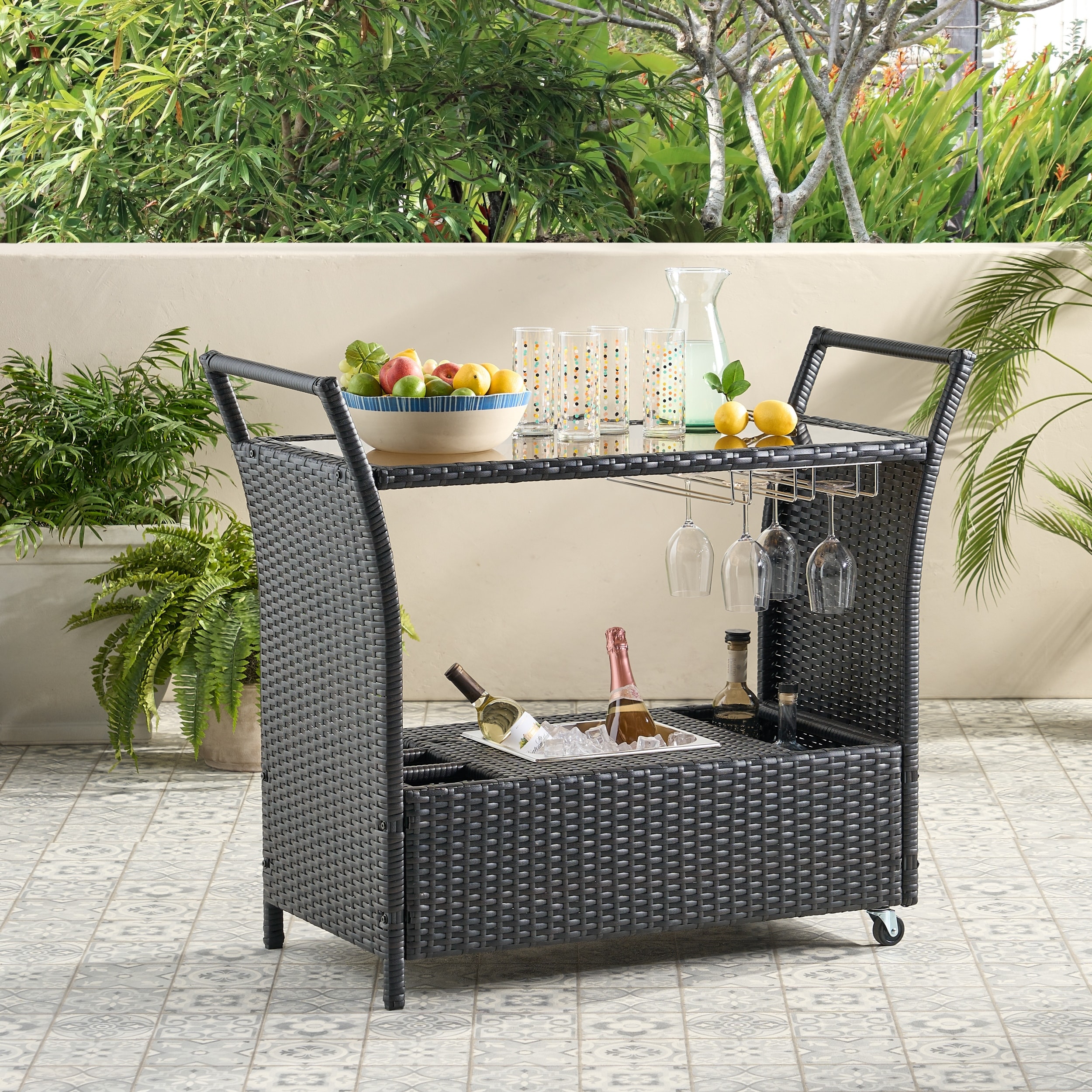 Tommy Bahama, Palm Desert Toscana Rattan Mobile Bar Cart, Carts – Benjamin  Rugs & Furniture