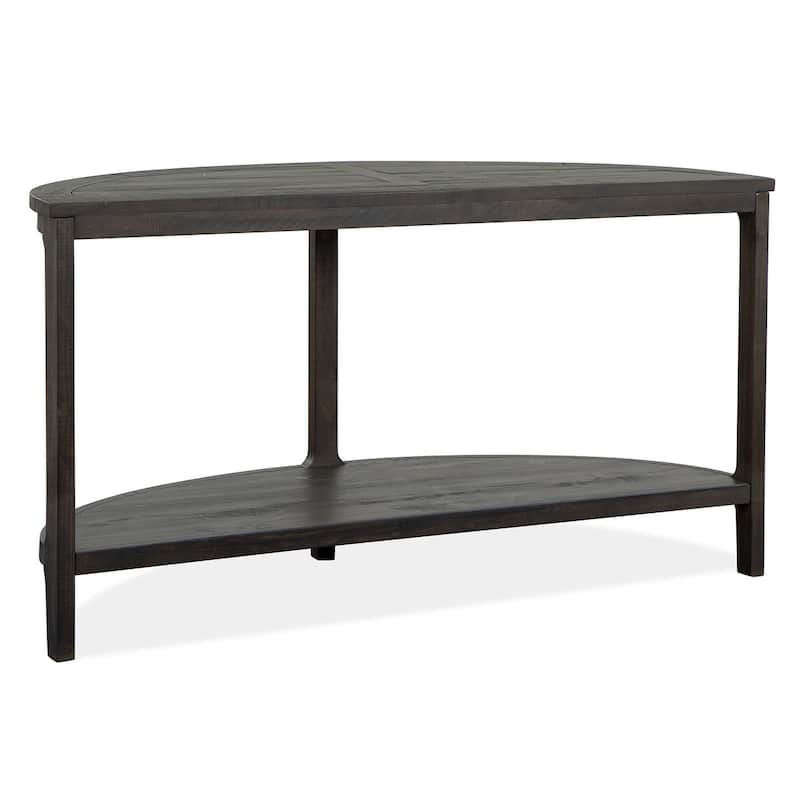 Magnussen Home Boswell Peppercorn Demilune Sofa Table - 55''W x 17''D x 29''H