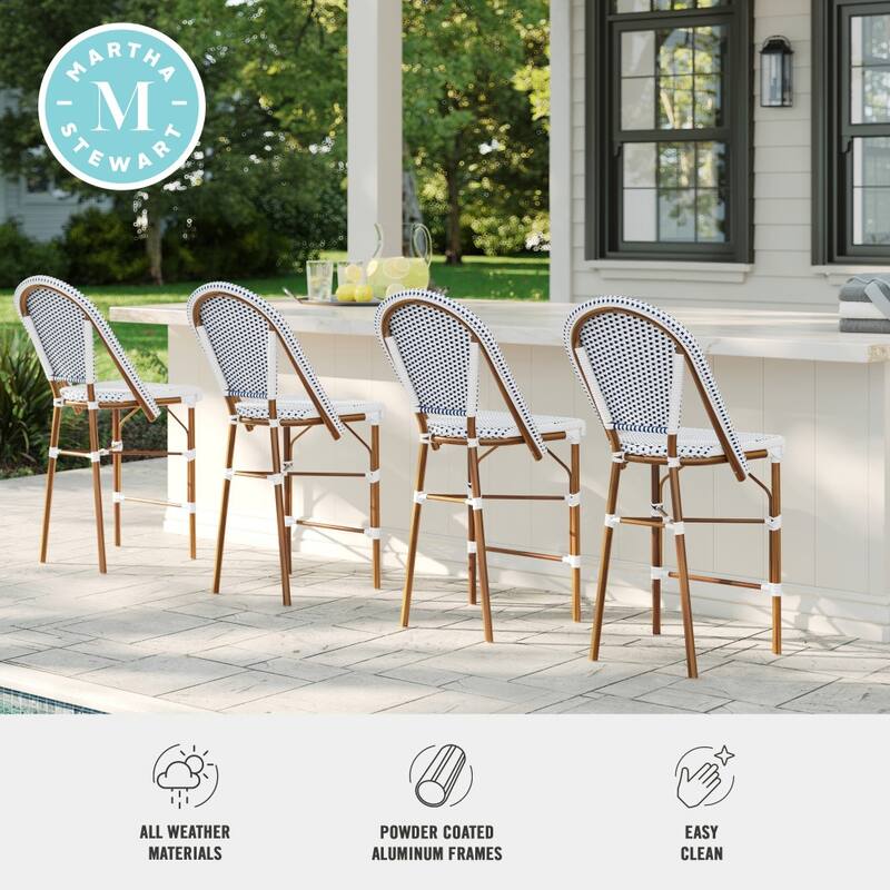 Martha Stewart All-Weather Stackable Patio Bistro Counter Stool - 18.5"W x 23.25"D x 42"H