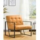 preview thumbnail 4 of 48, Glitzhome 31.50"H Mid-Century PU Leather Tufted Accent Chair Orange