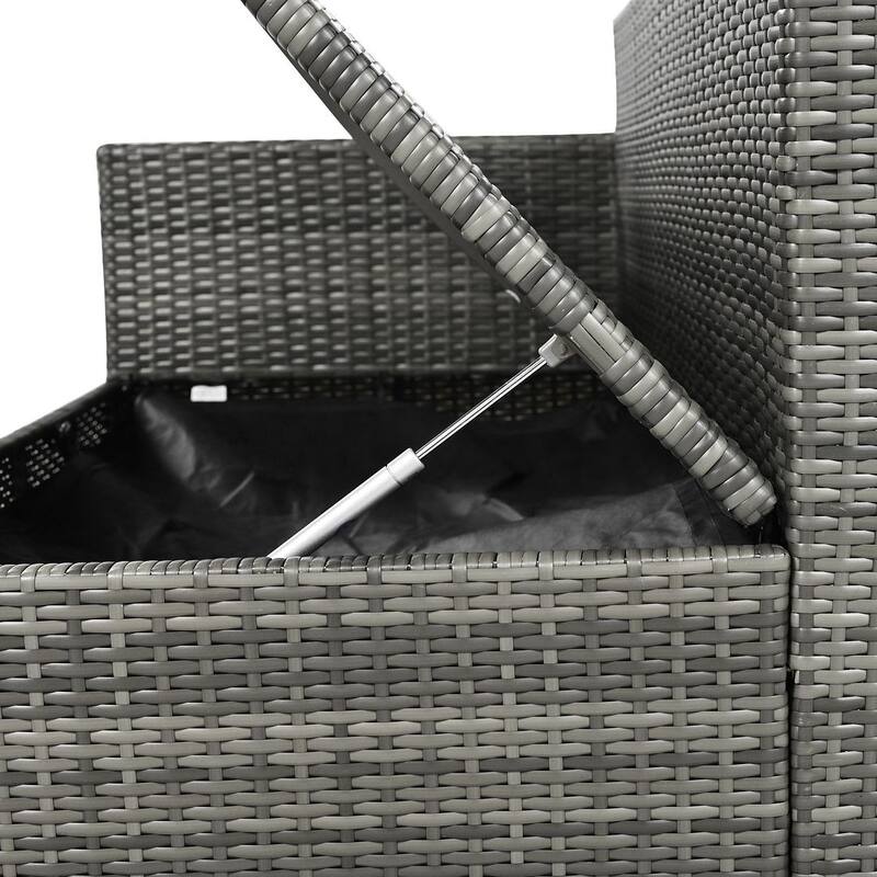 6-Piece PE Rattan Patio Sofa Set with Storage & Adjustable Seats