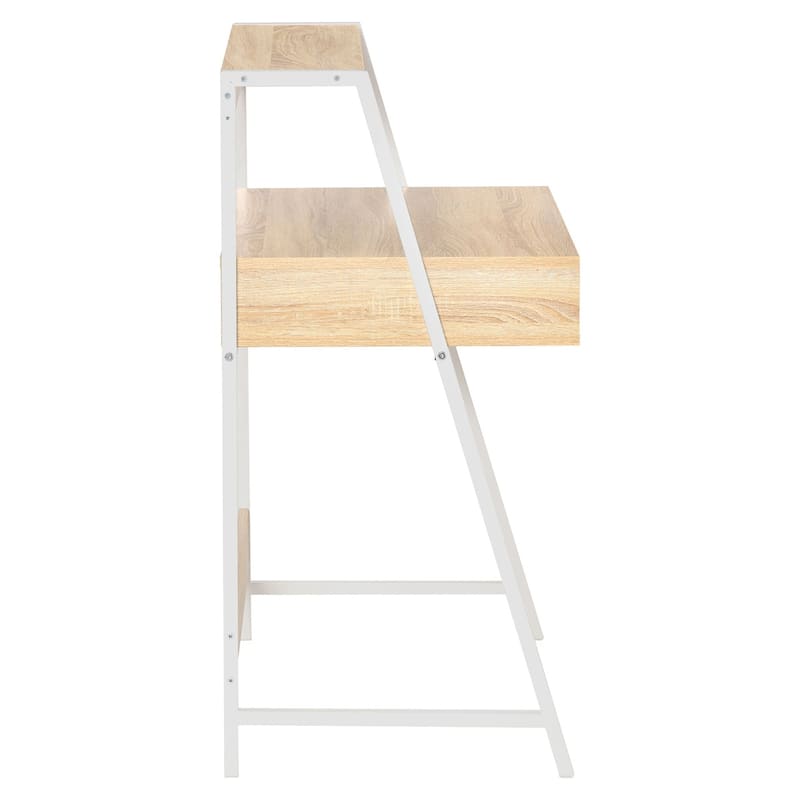 Particleboard Steel Writing Desk with Storage Shelf Drawer