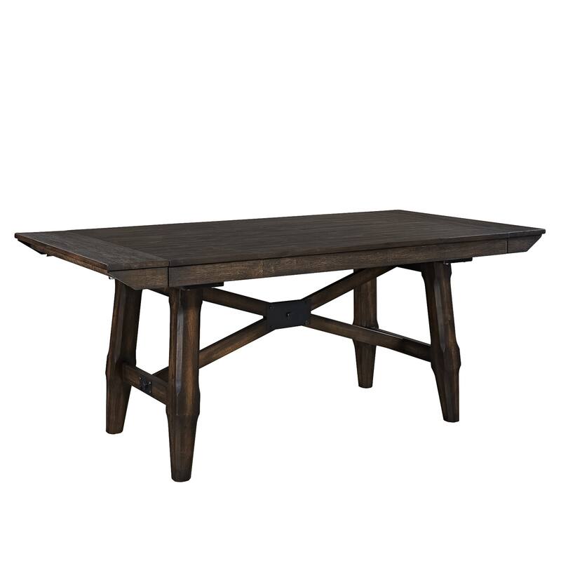 Double Bridge Dark Chestnut Opt 5 Piece Trestle Table Set
