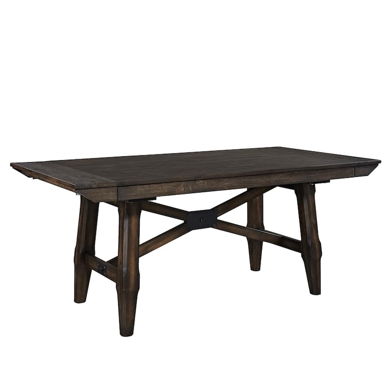 Double Bridge Dark Chestnut Opt 7 Piece Trestle Table Set