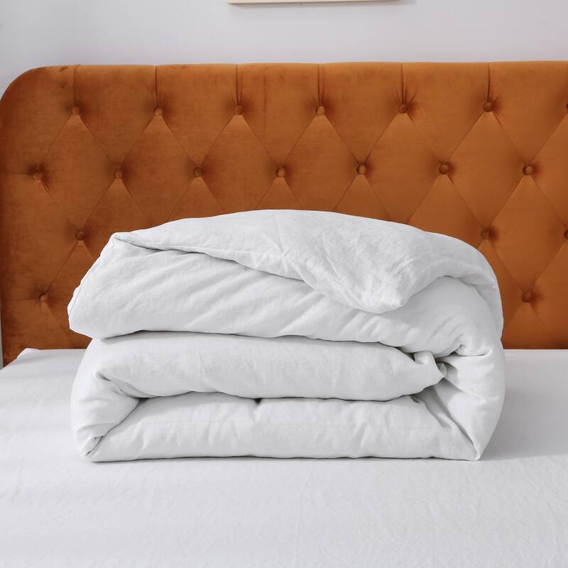 Highland Feather 100% French Linen Duvet Cover Set - 1 Duvet Cover & 2 Pillowcases - Gift Set - Ultra-Soft & Breathable
