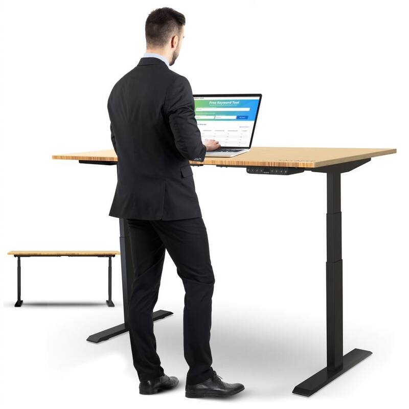 Rise Up Electric Standing Desk Dual Motor 48x30 solid bamboo desktop