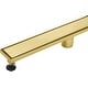 preview thumbnail 5 of 3, brushed gold 24 inch Linear shower drain with ABS base - 24 x 2.75