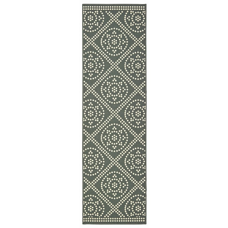 Style Haven Marianna Medallion Lattice Indoor/Outdoor Rug - 2'3" x 7'6" Runner