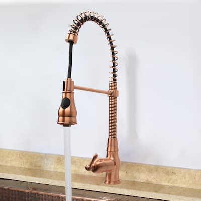 Pre-Rinse Spring Kitchen Faucet, Single Level with Pull Down Sprayer