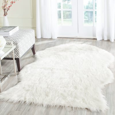 SAFAVIEH Faux Sheep Skin Mellisa Shag Solid Rug