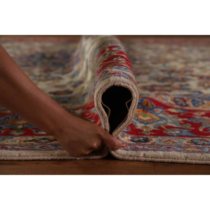 Hand Knotted Oriental 100% Wool Carpet Traditional Floral Beige & Ivories Najafabad Area Rug - 16' 1'' X 9' 11''