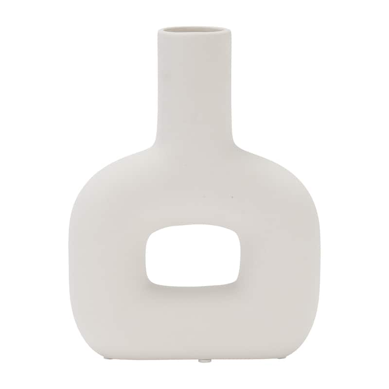 Sagebrook Home Artistic Modern Ceramic Vase - White