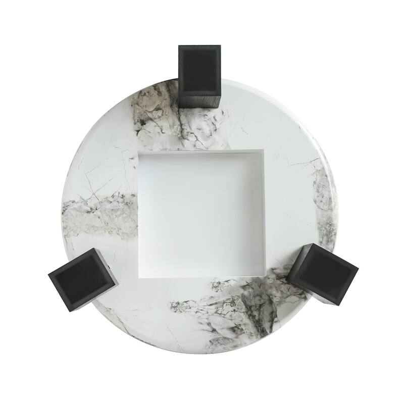 Modern Round Nesting Coffee Table Set of 2 With Glass Top