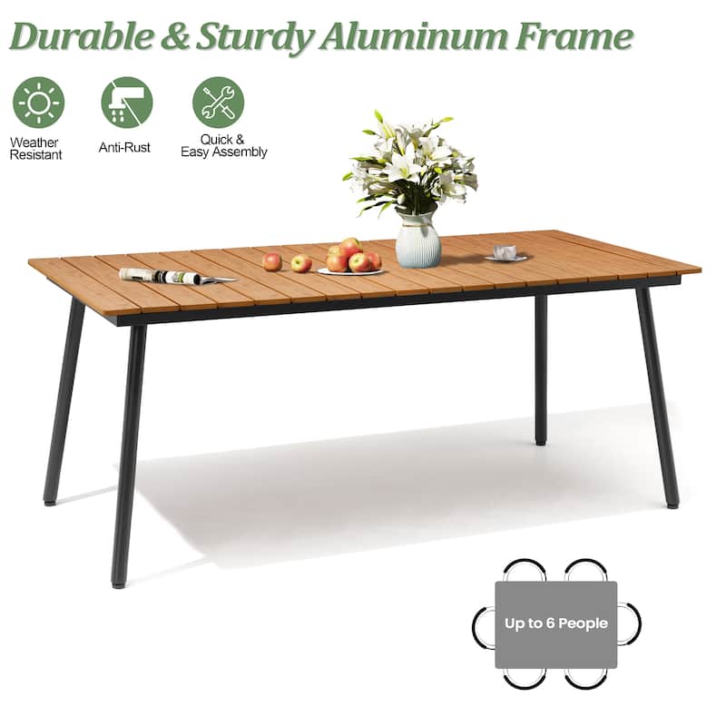 7-PC Outdoor Patio Aluminum Dining Set Table With Dining Chairs Sunbrella Seat&Back Cushions