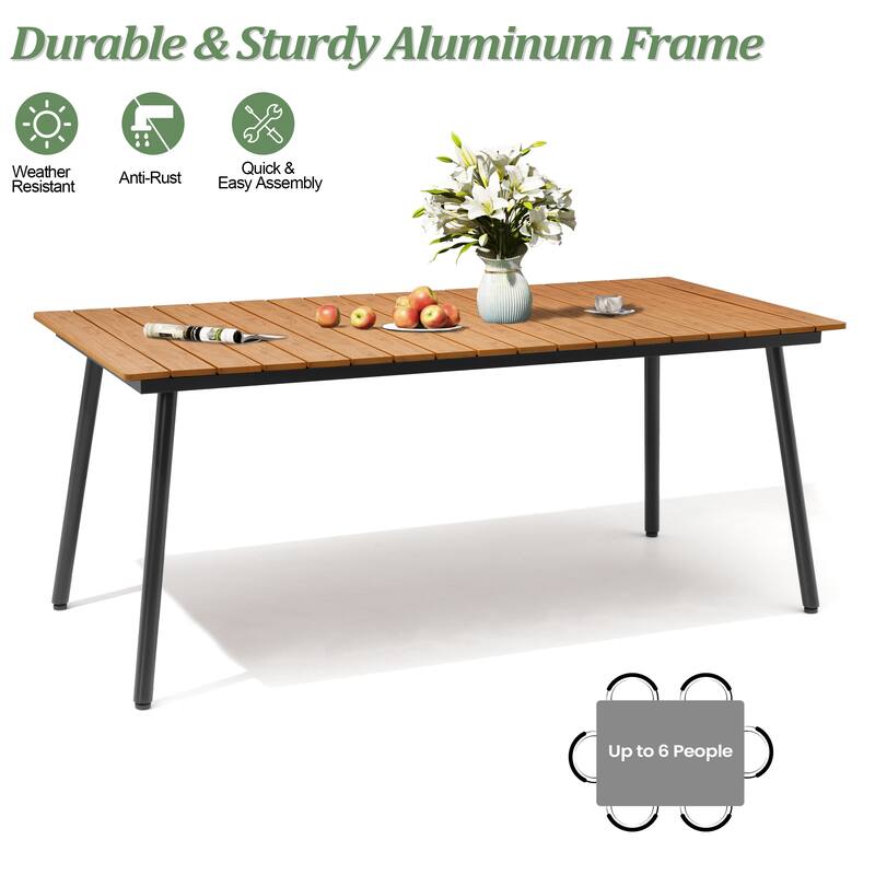 Pellebant 7-PC Outdoor Patio Aluminum Dining Set Table With Dining Chairs Sunbrella Seat&Back Cushions