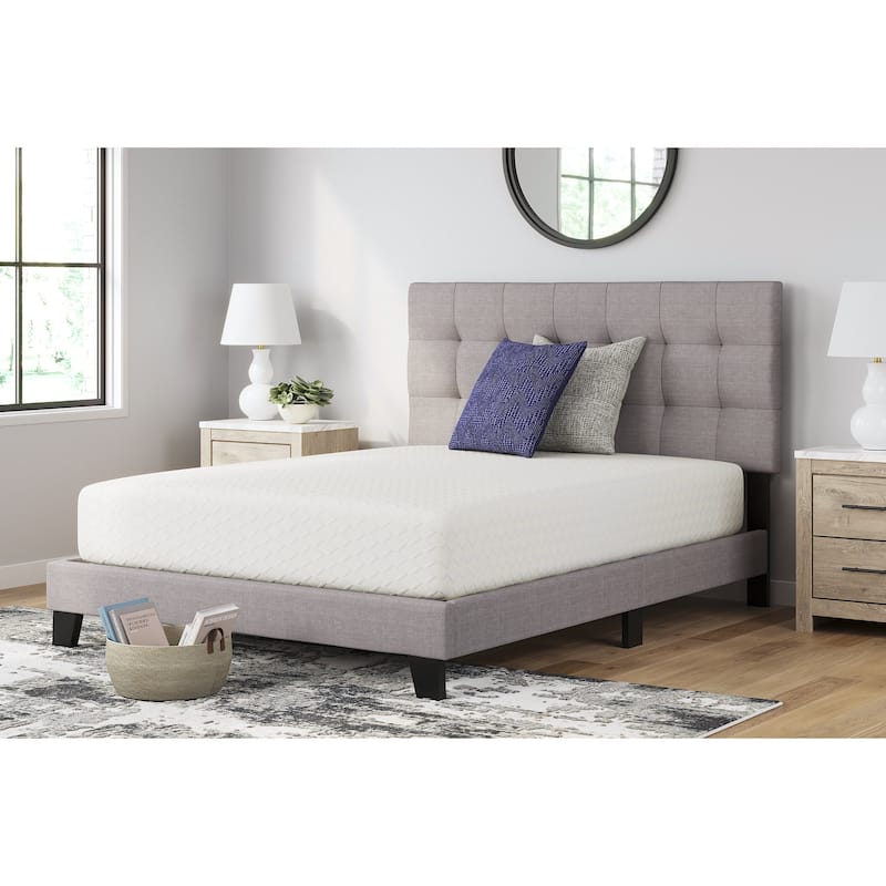 Signature Design by Ashley Chime 12 Inch Memory Foam Black/White 2-Piece Mattress Package