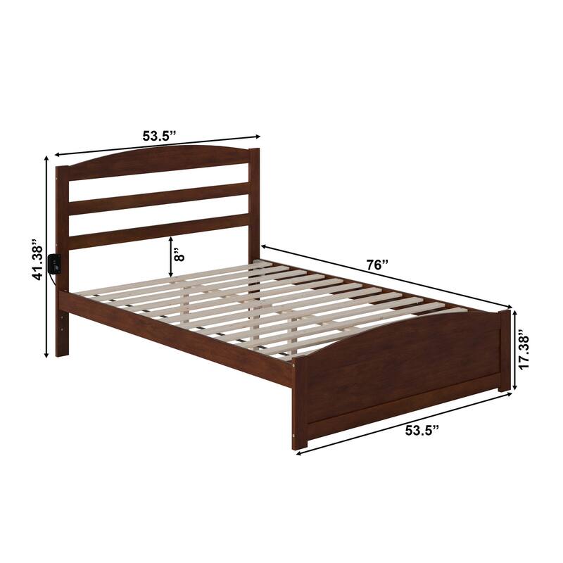 Warren Solid Wood Platform Bed with Footboard