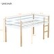 preview thumbnail 7 of 7, Low Height Design Solid Wooden Twin Loft Bed with Ladder, Bed Platform of Strengthened Slats,Natural-White