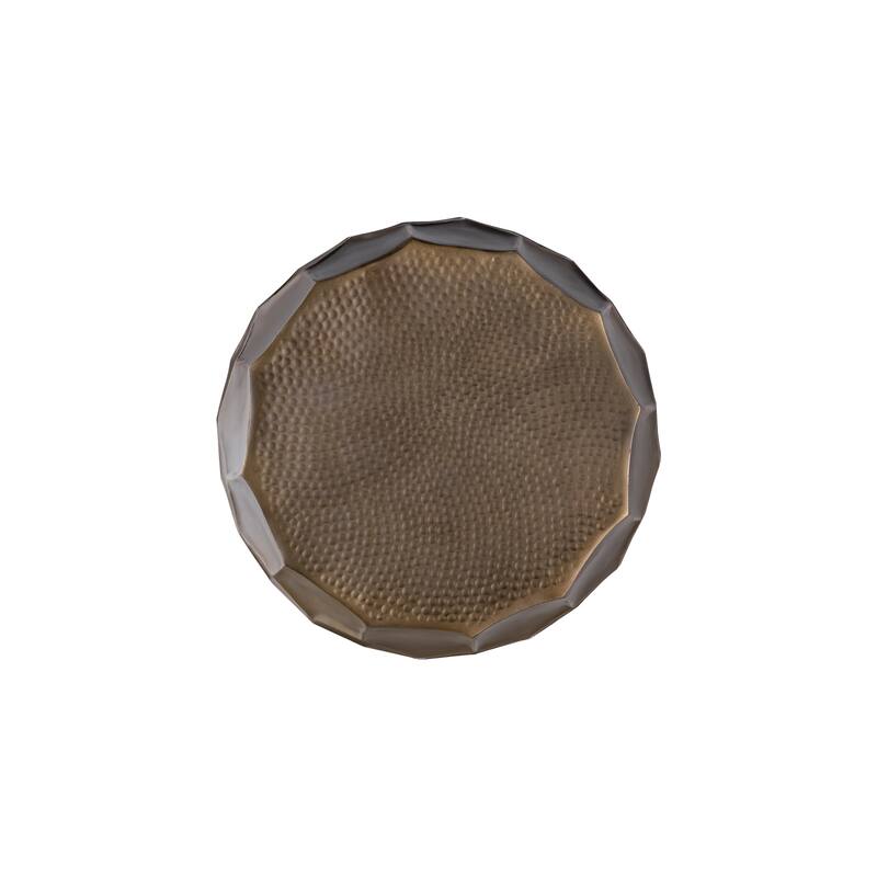 Modern Contemporary Aluminum material End Table, Side Table with Glossy Diamond-Patterned Base