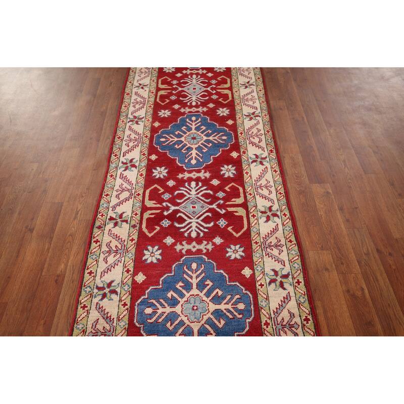 Kazak Oriental Runner Rug Handmade Wool Carpet - 2'8" x 10'0"