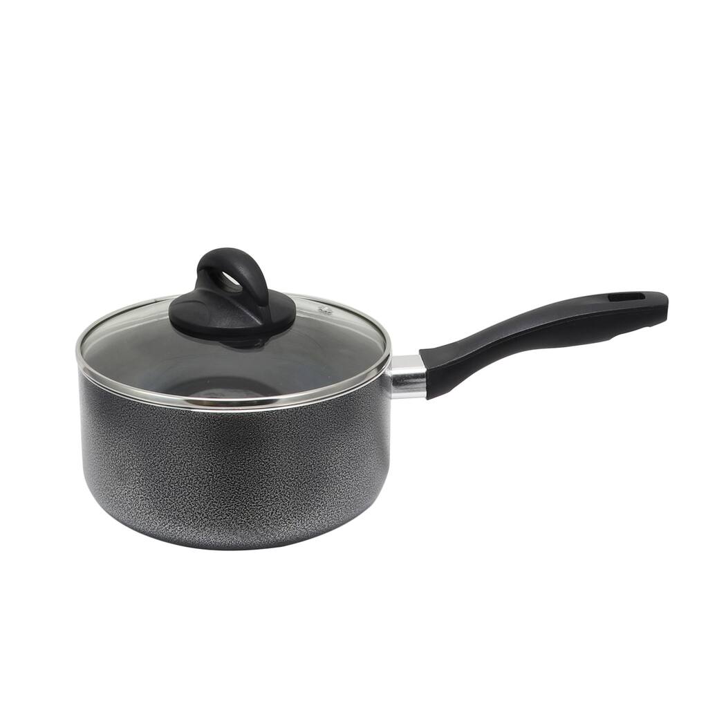 Oster Clairborne 5 Piece Aluminum Nonstick Cookware Set w/ Lidsin Grey