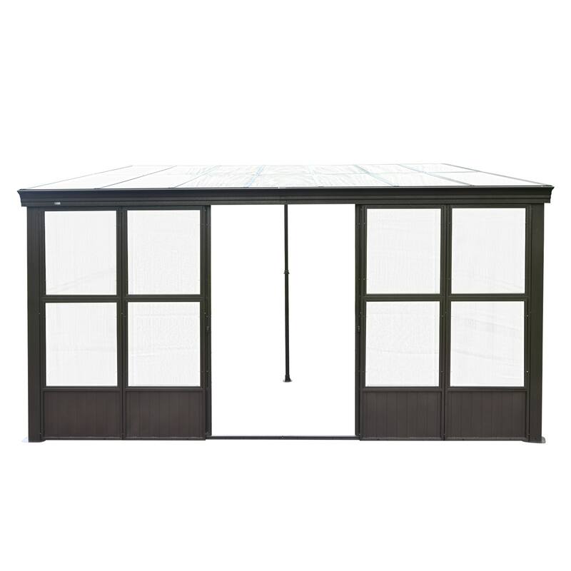 GDFStudio - Terry All-Season Aluminum Sunroom with Detachable Polycarbonate Panels and Lockable Sliding Doors