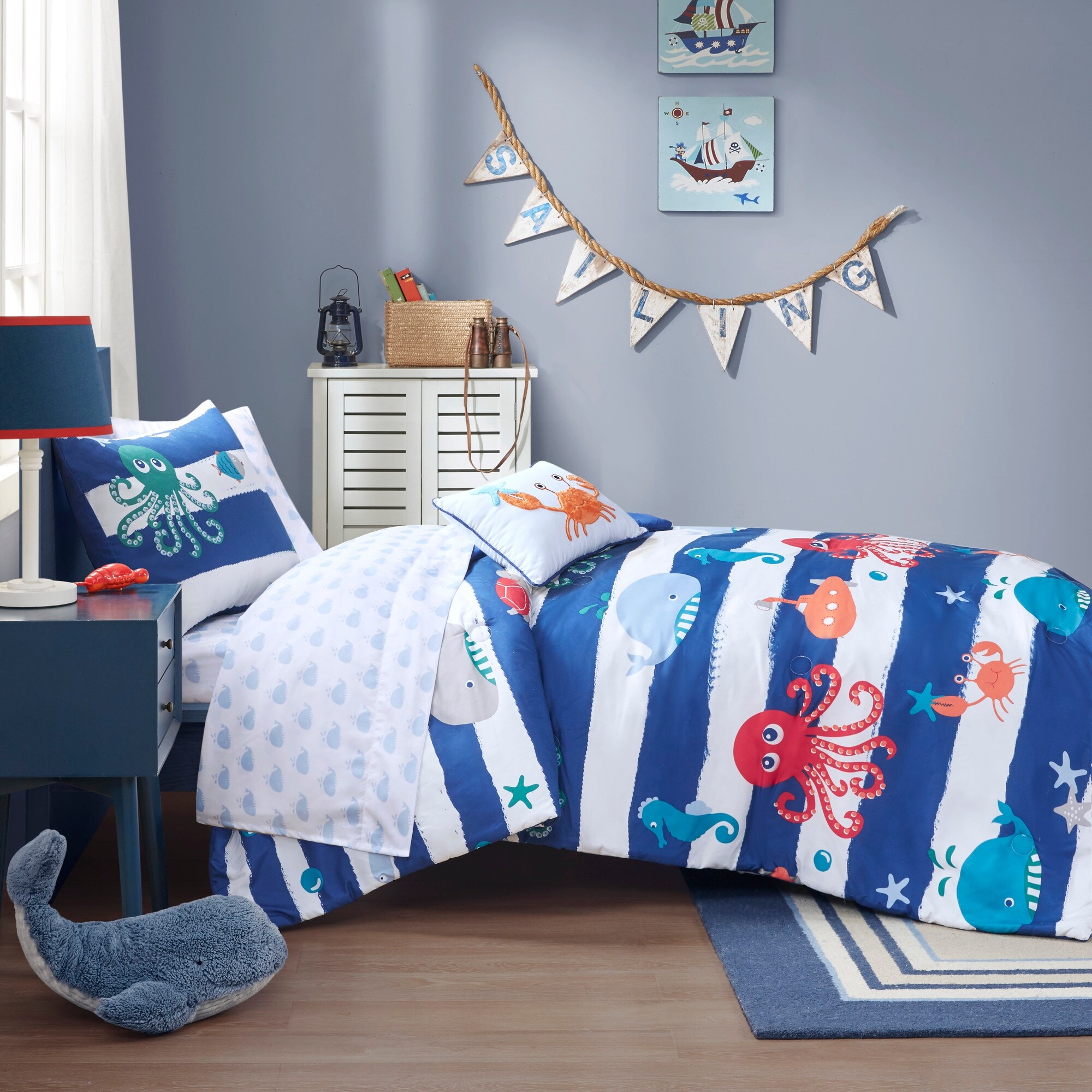 Mi Zone Kids Under the Sea Blue Comforter Set with Bed Sheets - On Sale -  Overstock - 14125058
