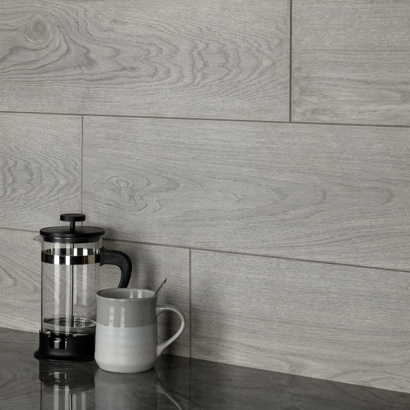 Merola Tile Fronda Perla 7-7/8" x 23-5/8" Ceramic Floor and Wall Tile