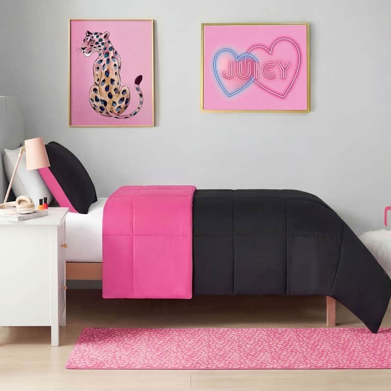 Juicy Couture Metallic Leopard Plush Rugs - 2' x 6' - Hot Pink