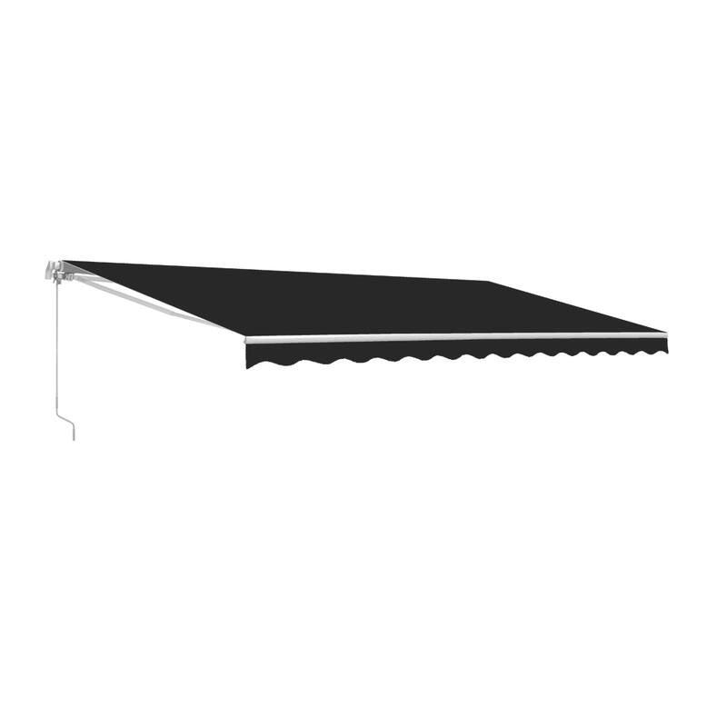 ALEKO Retractable 12 x 10 feet Awning Home Patio Canopy Black Color