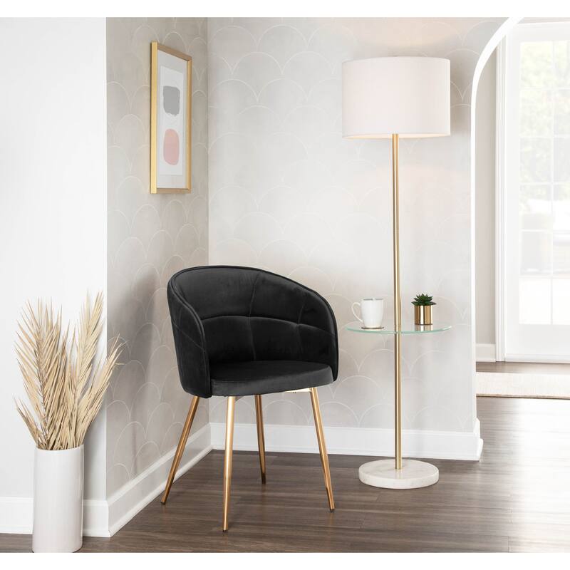 Silver Orchid Ralston Contemporary-Glam Velvet Upholstered Chair - N/A