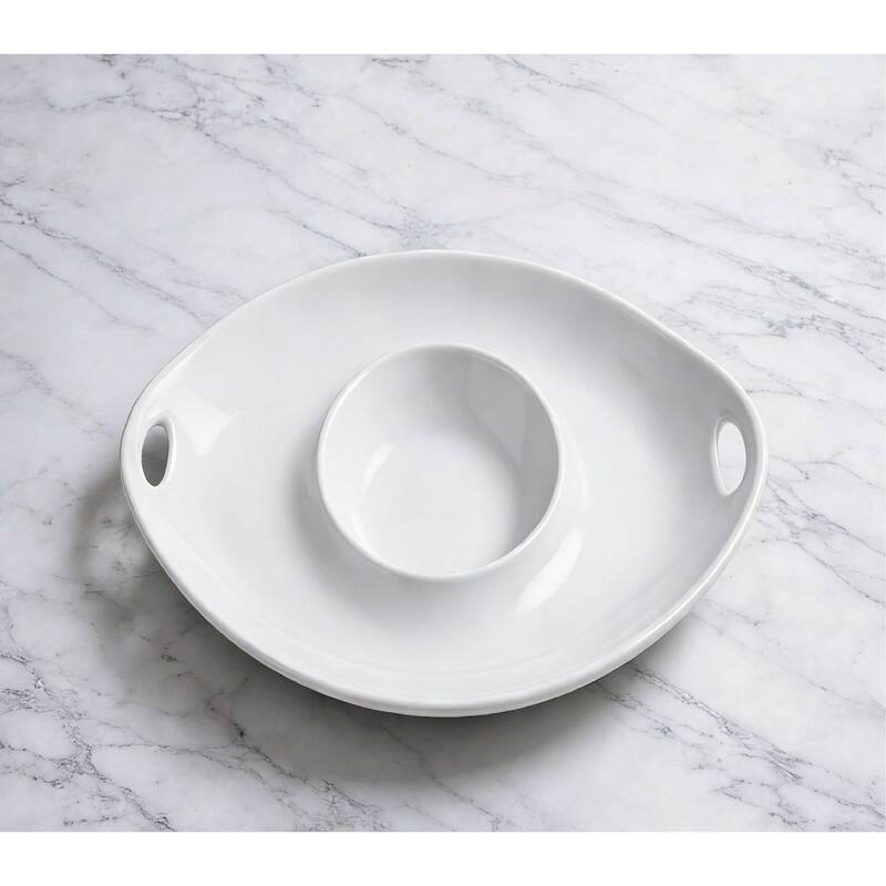 Euro Essential Classic Lisbon White Chip & Dip - 12.25"