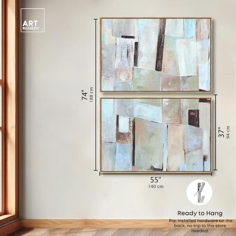 Crossed Lines Canvas Set of 2 by Art Remedy
