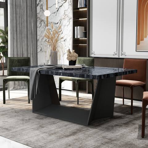 Furniture of America Rothfuss Farmhouse Black 70-inch Dining Table
