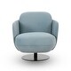preview thumbnail 2 of 16, Solange Velvet Swivel Chair - 30.7"W x 30.3"D x 30.3"H