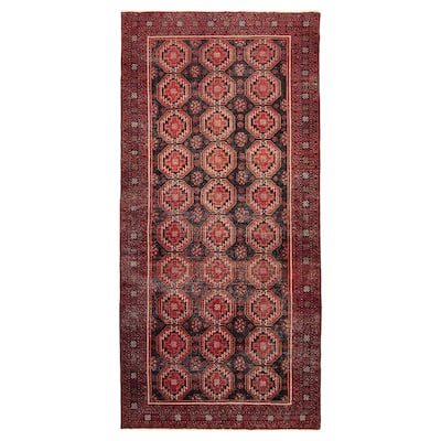 ECARPETGALLERY Hand-knotted Baluch Black Wool Rug - 3'10 x 8'1