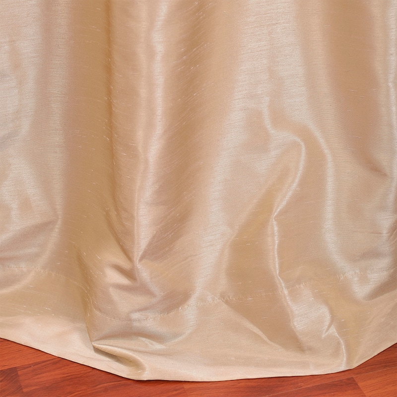 Exclusive Fabrics Textured Dupioni Faux Silk 84-inch Grommet Blackout Grommet Curtain (1 Panel) - 50 x 84