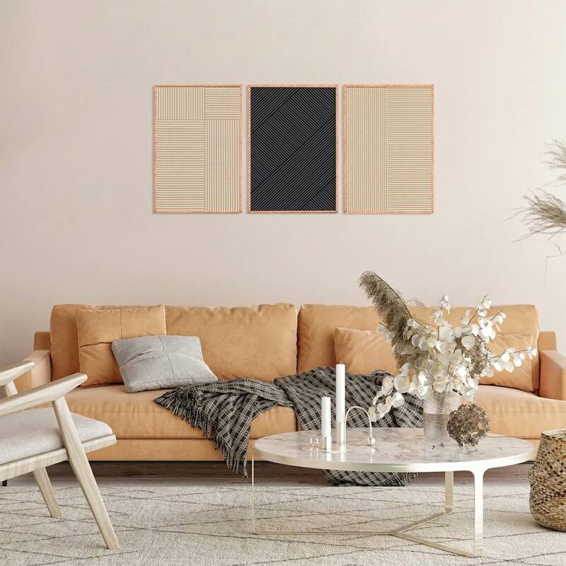 Minimalist Line Framed Canvas Wall Art SetV