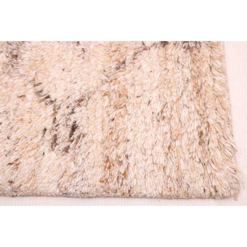 ECARPETGALLERY Hand-knotted Tangier Beige Wool Rug - 5'0 x 8'0