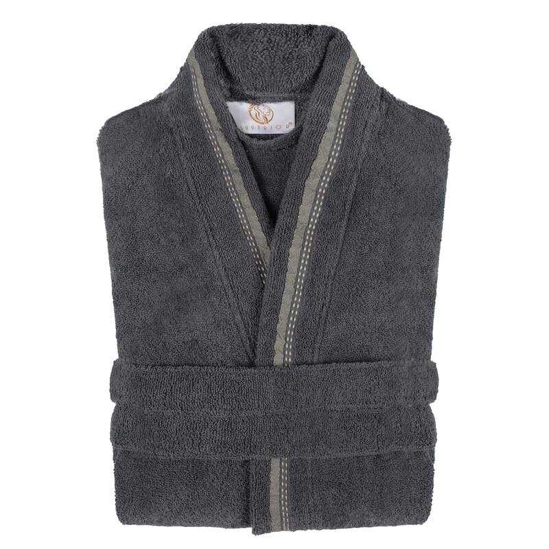 Superior Unisex Turkish Cotton Terry Kimono Bathrobe with Embroidery Robe