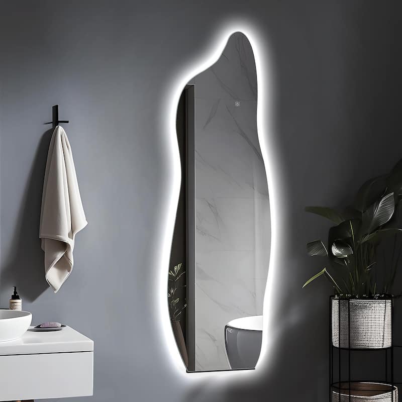 LED Mirror Full Length Wall Mirror Vanity Mirror Adjustable Color 55''