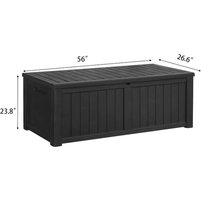 Furniwell 100-120 Gallon Resin Deck Box Waterproof Large Deck Boxes Storage  Box