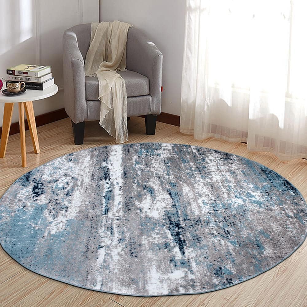 World Rug Gallery Distressed Abstract Watercolor Area Rug