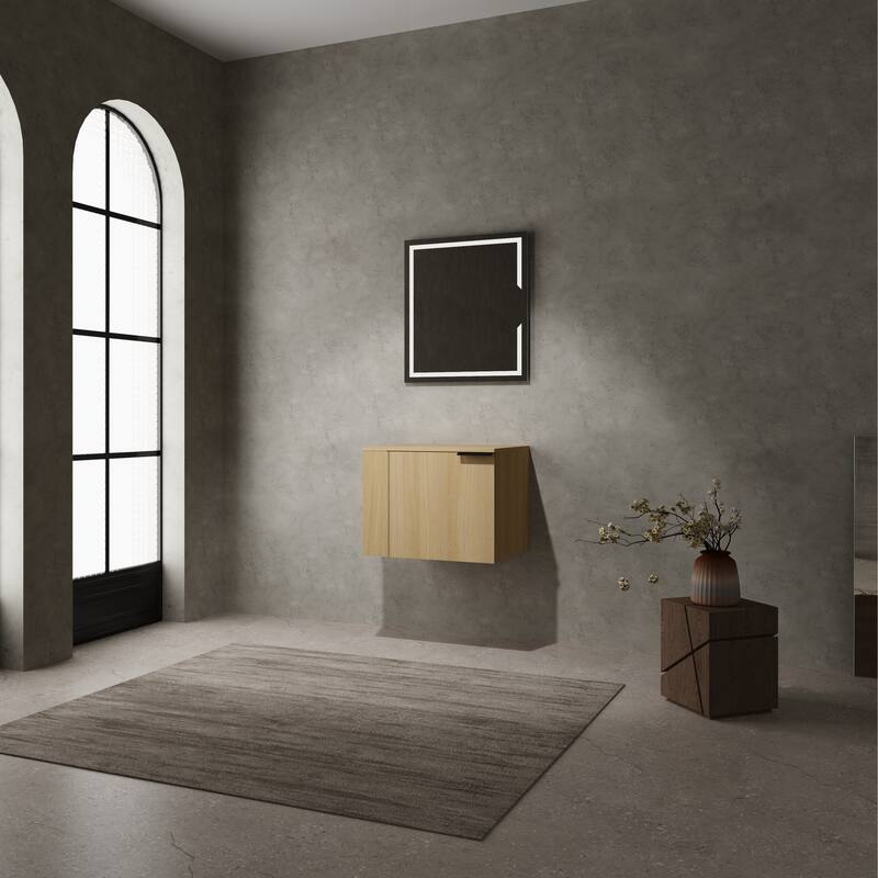 24" Oak Bathroom Vanity Cabinet with Generous Storage, Soft-Close Doors, and Easy Assembly (Sink Not Included)