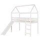 preview thumbnail 4 of 7, Twin Size Wood Frame House-shaped Loft Bed with Slide, White