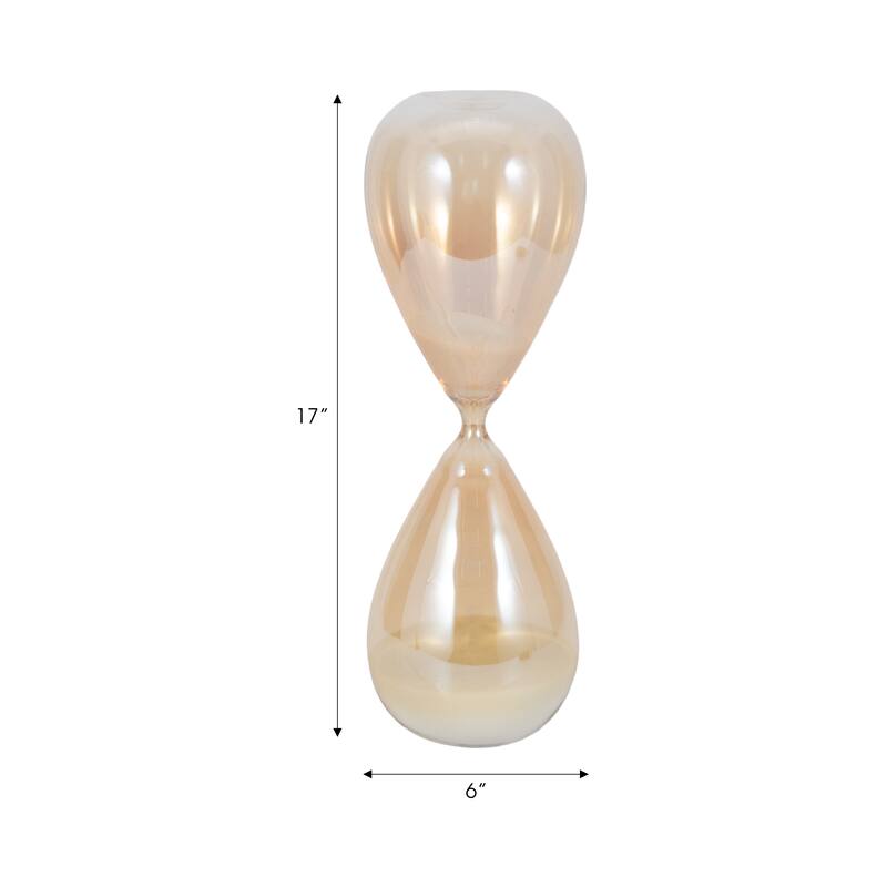 Modern Glass Hourglass Sculpture - Home Decor
