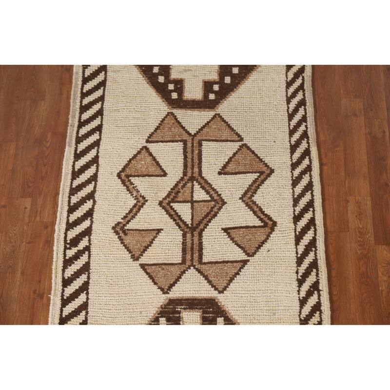Anatolian Turkish Runner Rug Handmade Hallway Wool Carpet - 3'1"x 11'2"