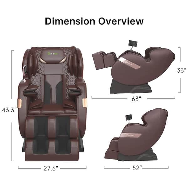 dimension image slide 2 of 3, Ukuowu Favor-03 Plus ADV heated Full Body Massage Chair with LCD Screen,Dual-core S Track,APP Control, Zero Gravity Shiatsu